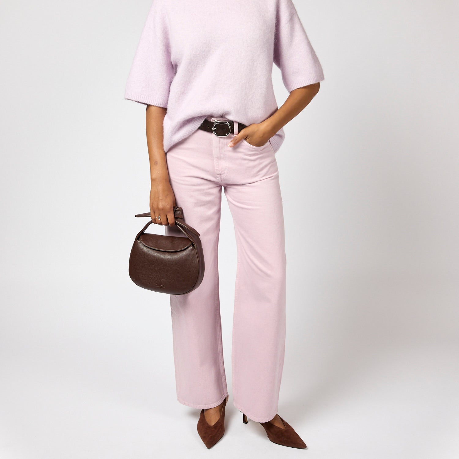 Coco Croissant Tasche - Leder Chocolate