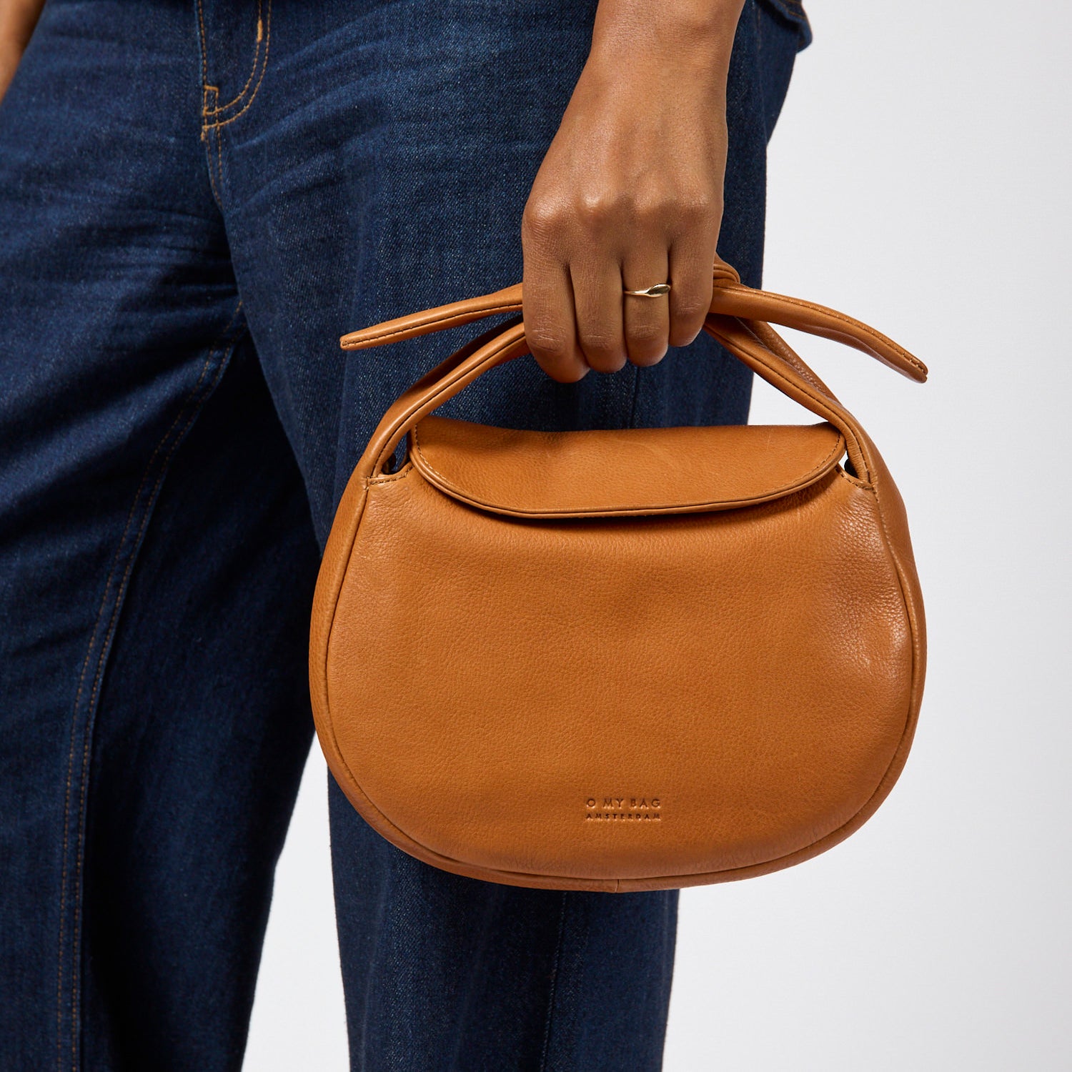 Coco Croissant Tasche - Leder Cognac