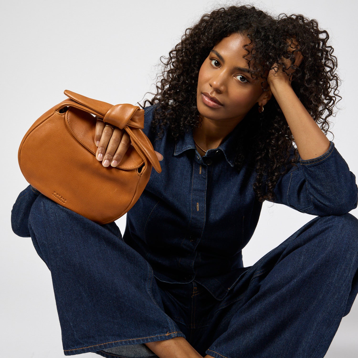 Coco Croissant Tasche - Leder Cognac