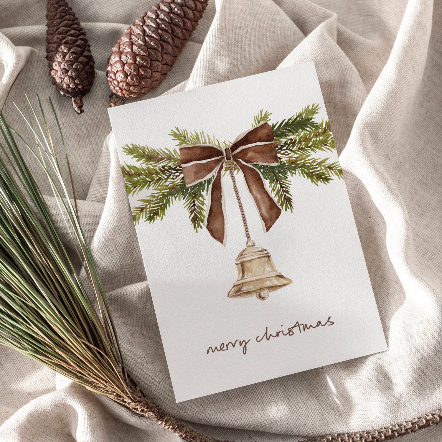 6er Set Weihnachtskarten A6 auf Strukturpapier - cozy