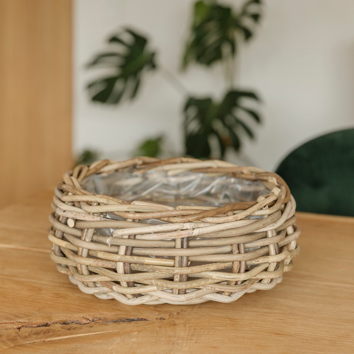 Rattan Pflanzschale Cubu - rund