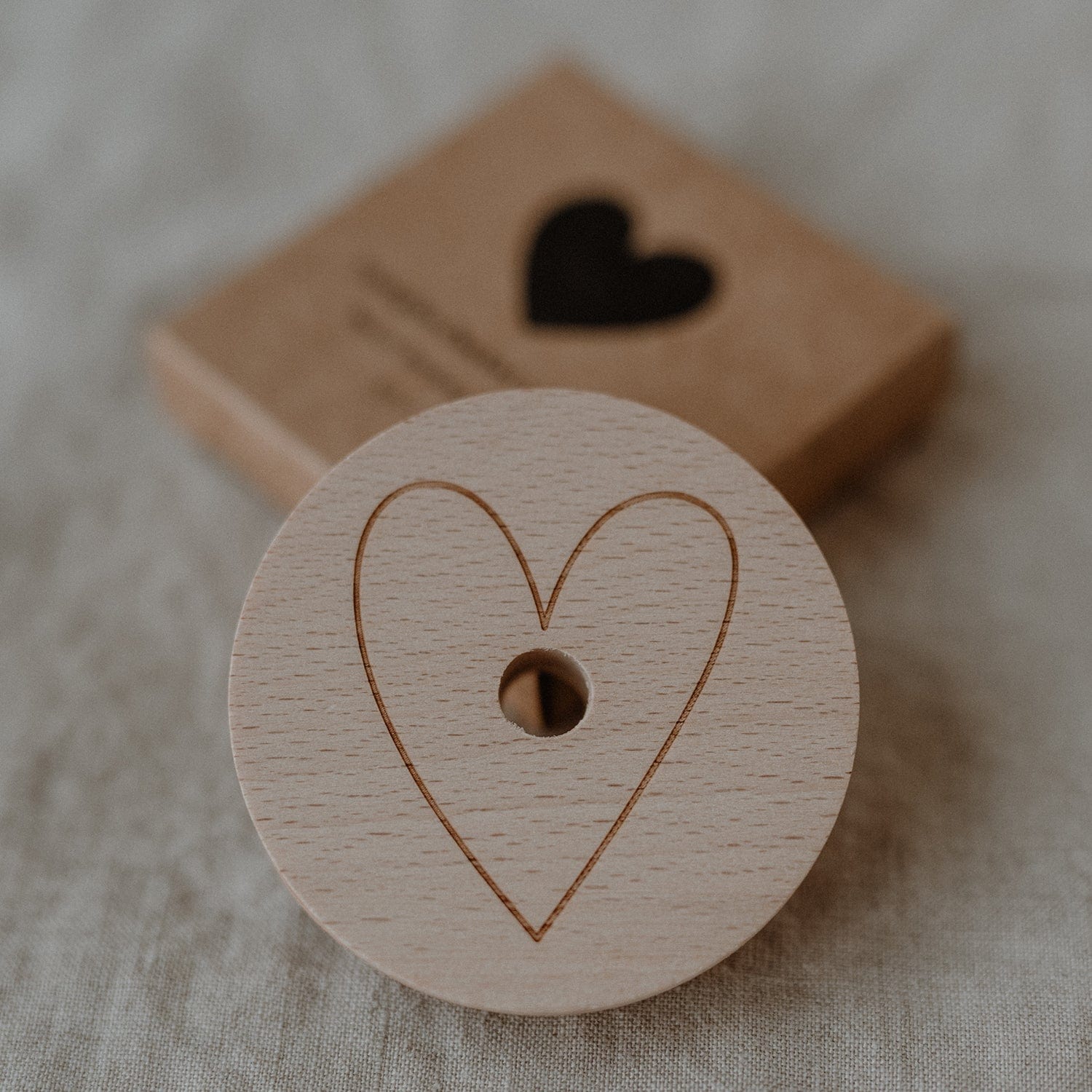 Holzdeckel Herz für Hohe Trinkgläser