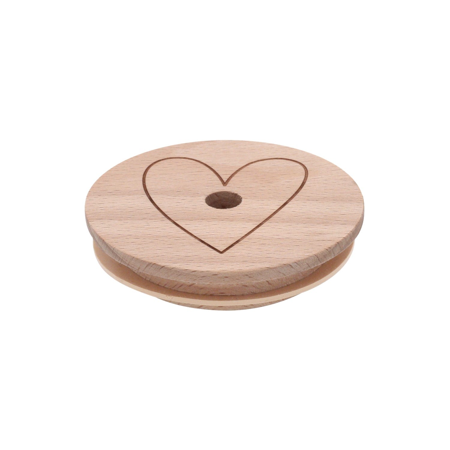 Holzdeckel Herz für Hohe Trinkgläser