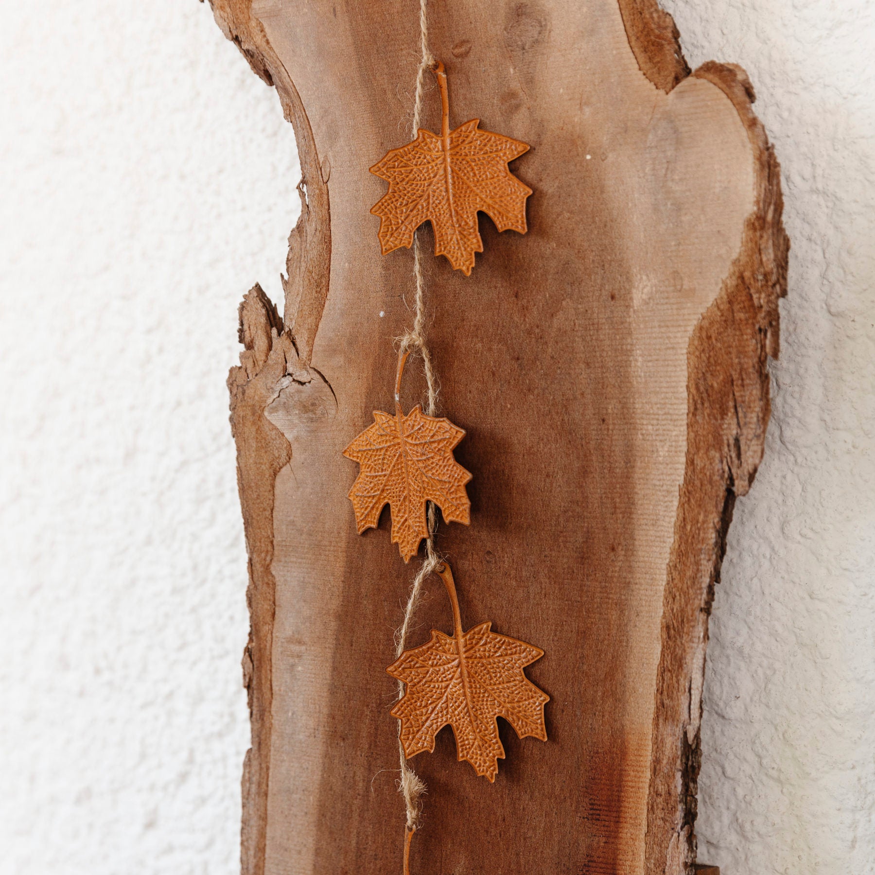 Blätterkette mit 6 Blättern zum Hängen - Rost