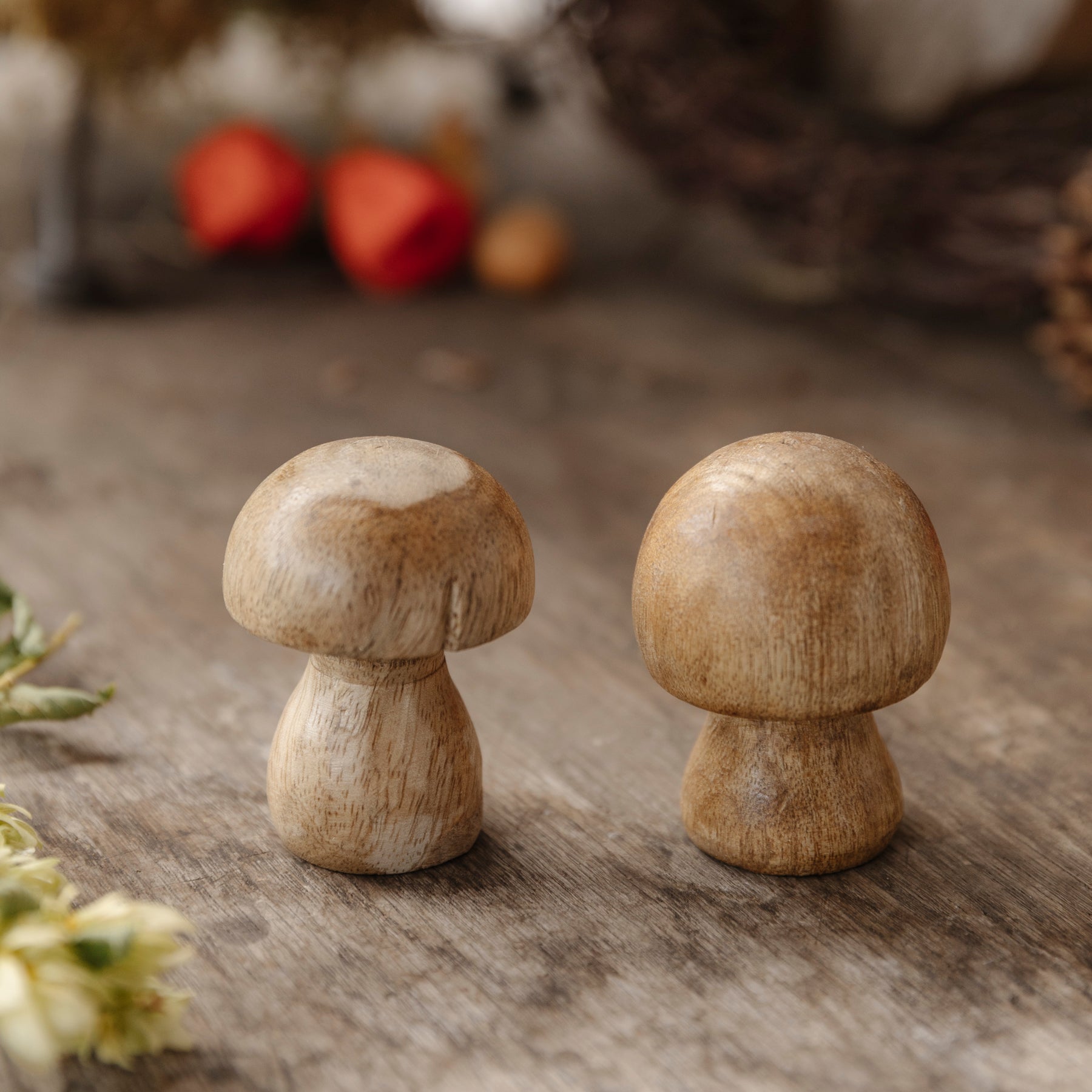 Pilz Depali aus Holz - 2er Set