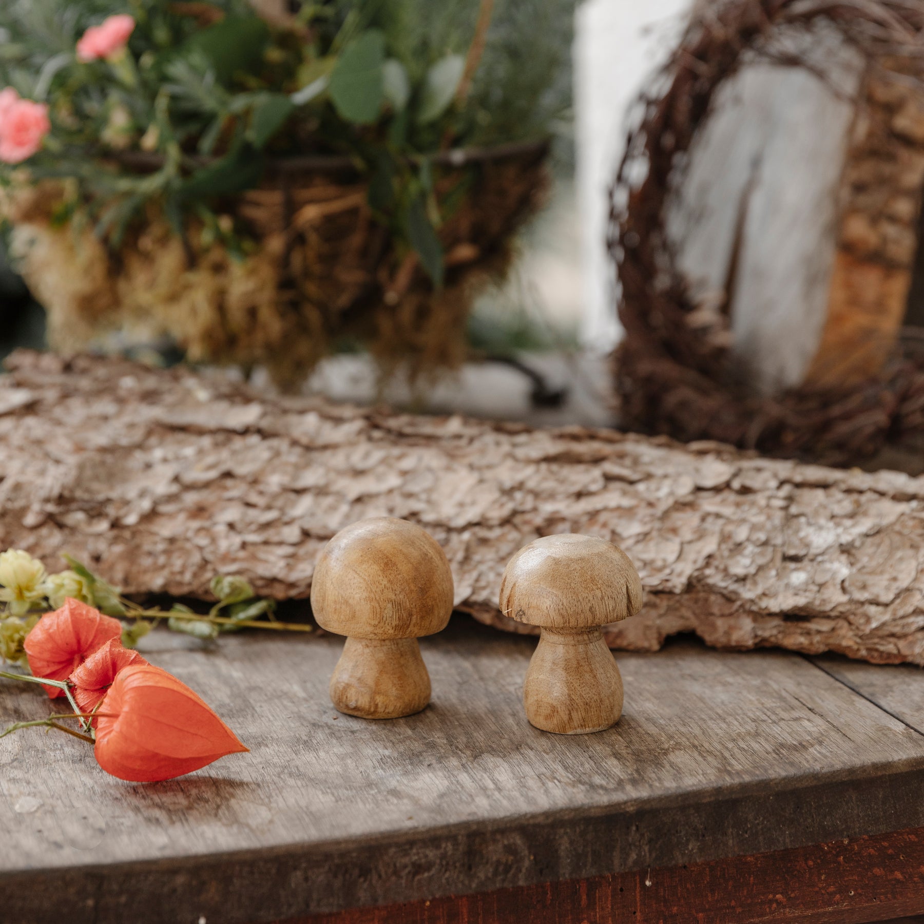 Pilz Depali aus Holz - 2er Set