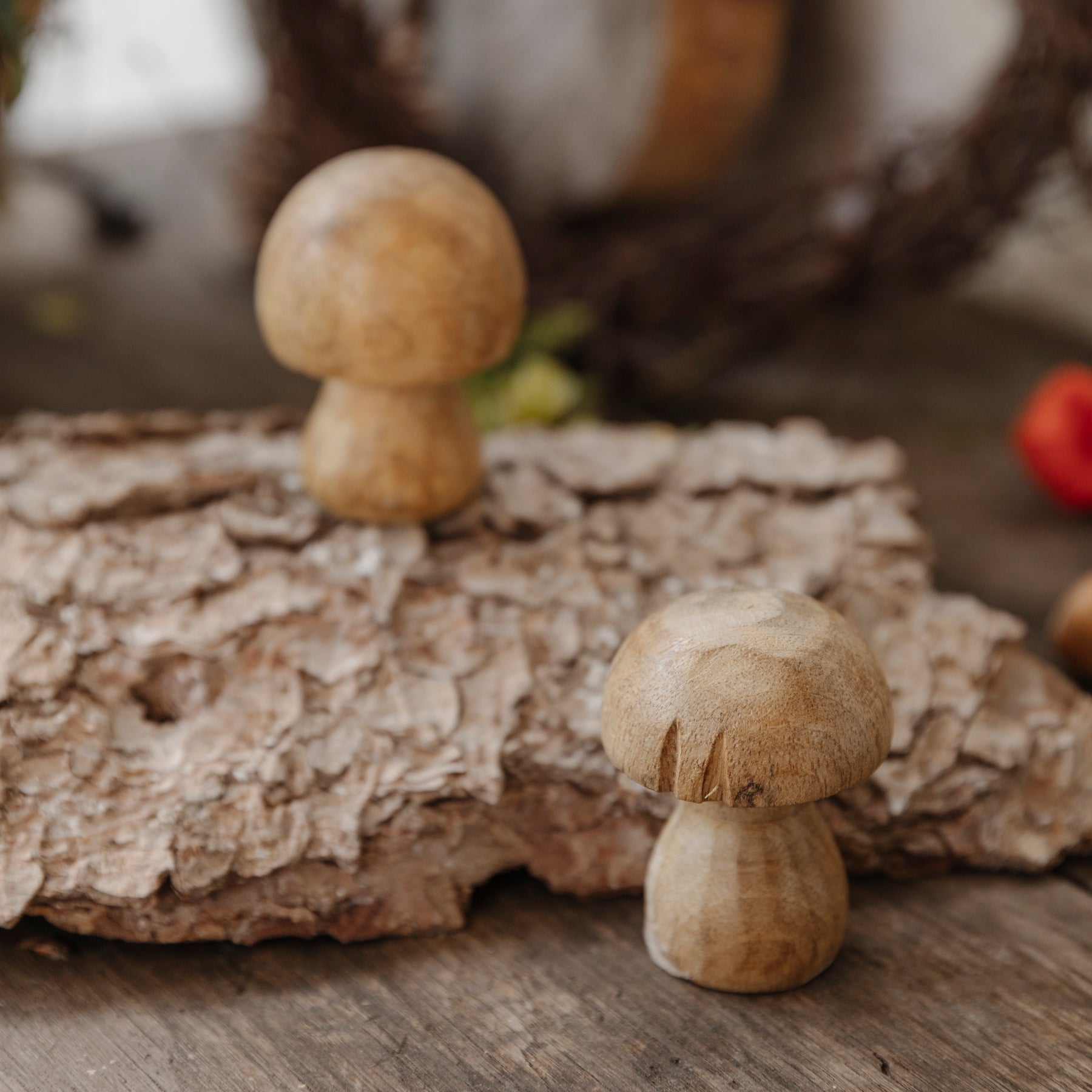 Pilz Depali aus Holz - 2er Set