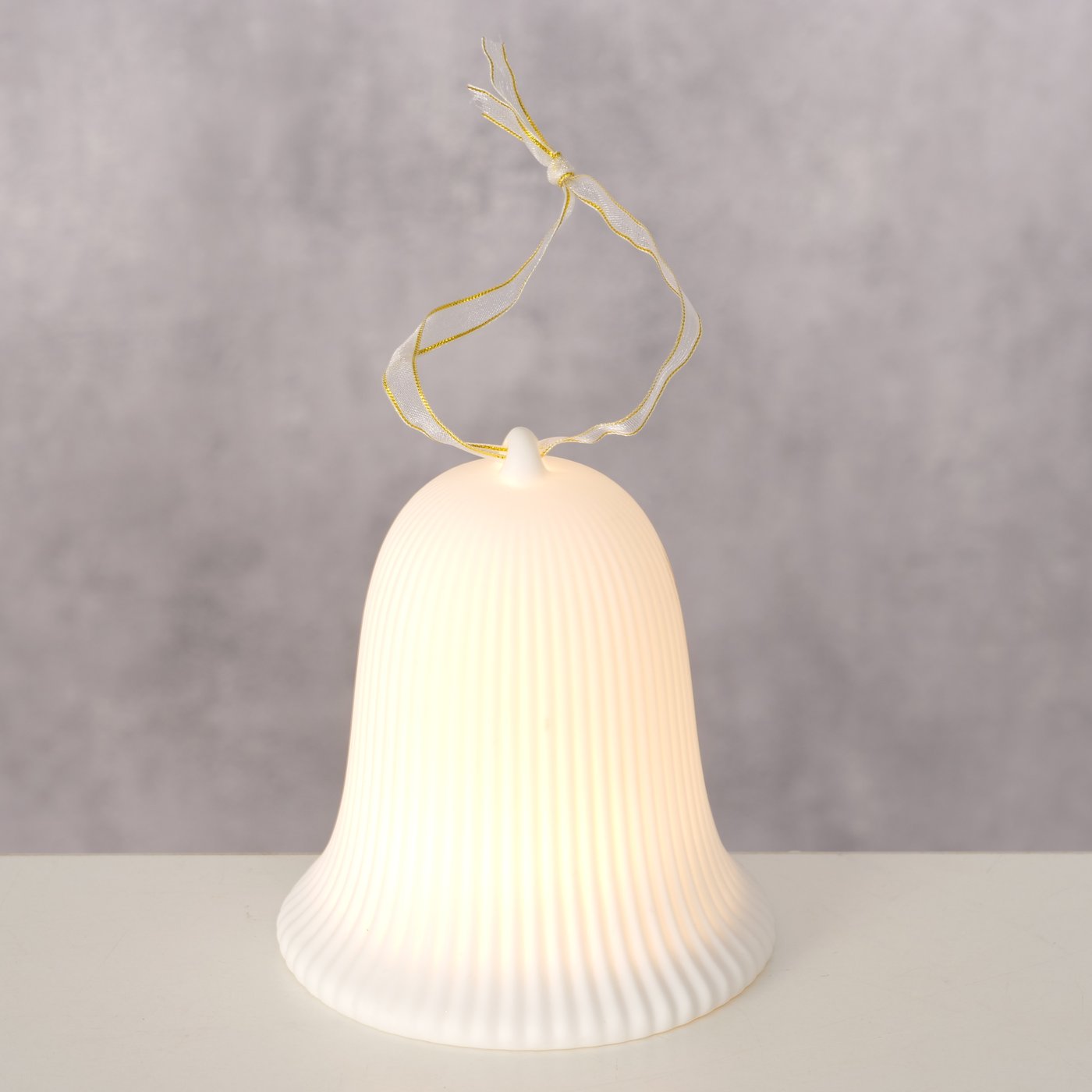 Dekoanhänger Glocke mit LED - weiß