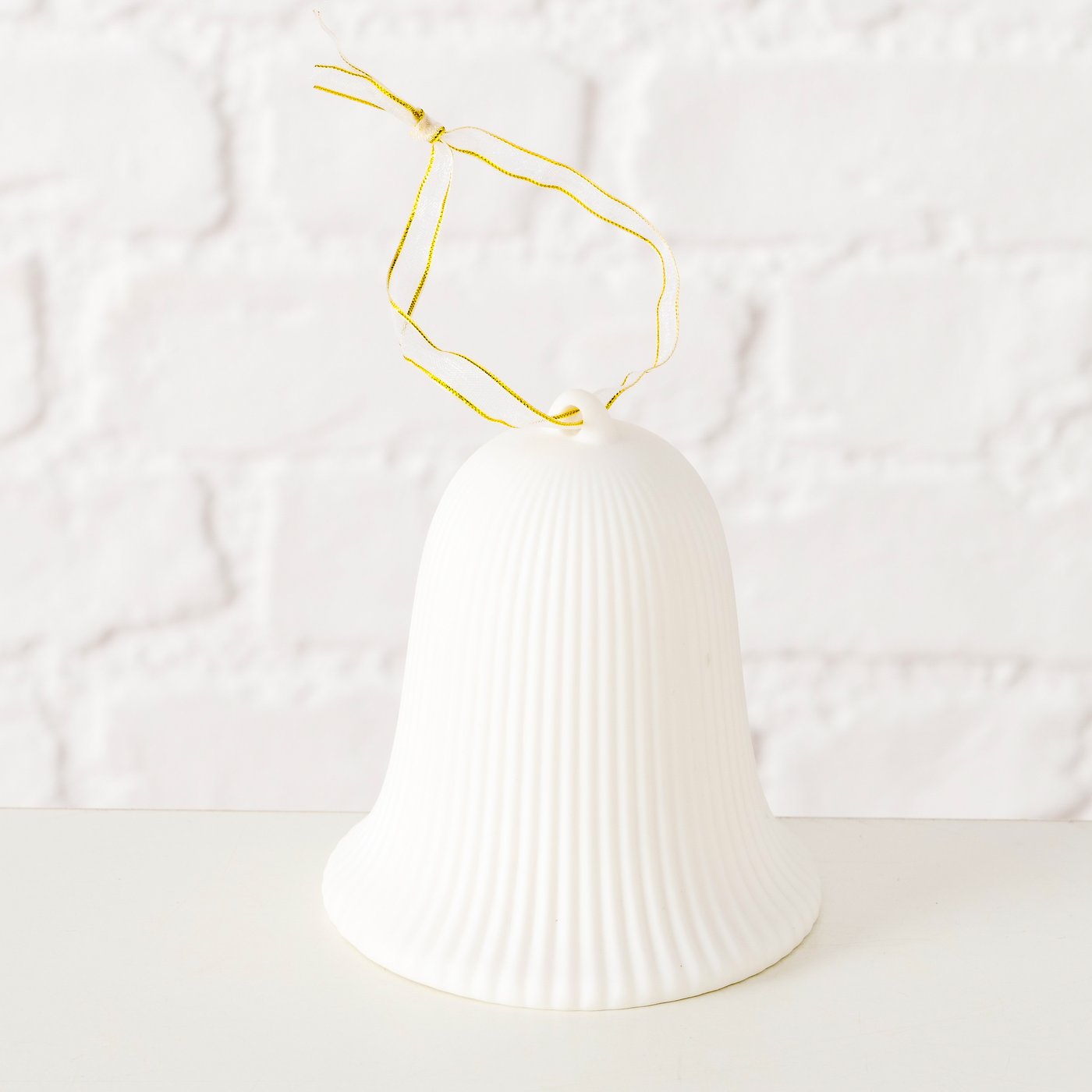 Dekoanhänger Glocke mit LED - weiß