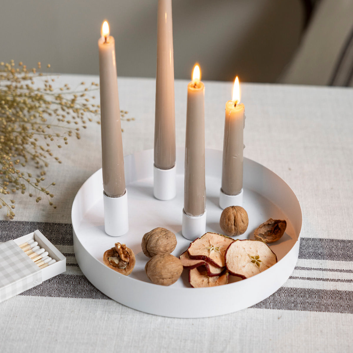 Tablett Sund mit magnetischen Kerzenhaltern