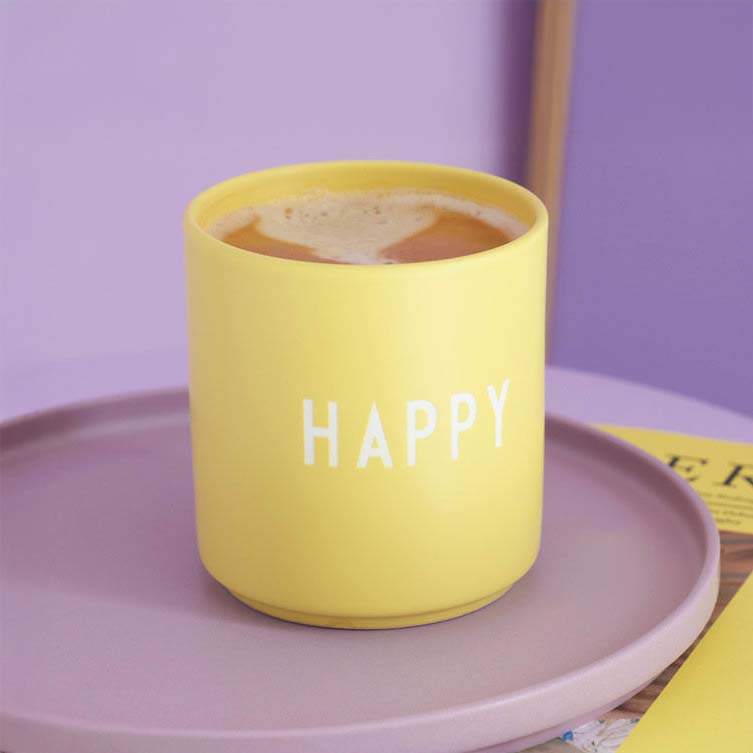 Design Letters Becher HAPPY - gelb