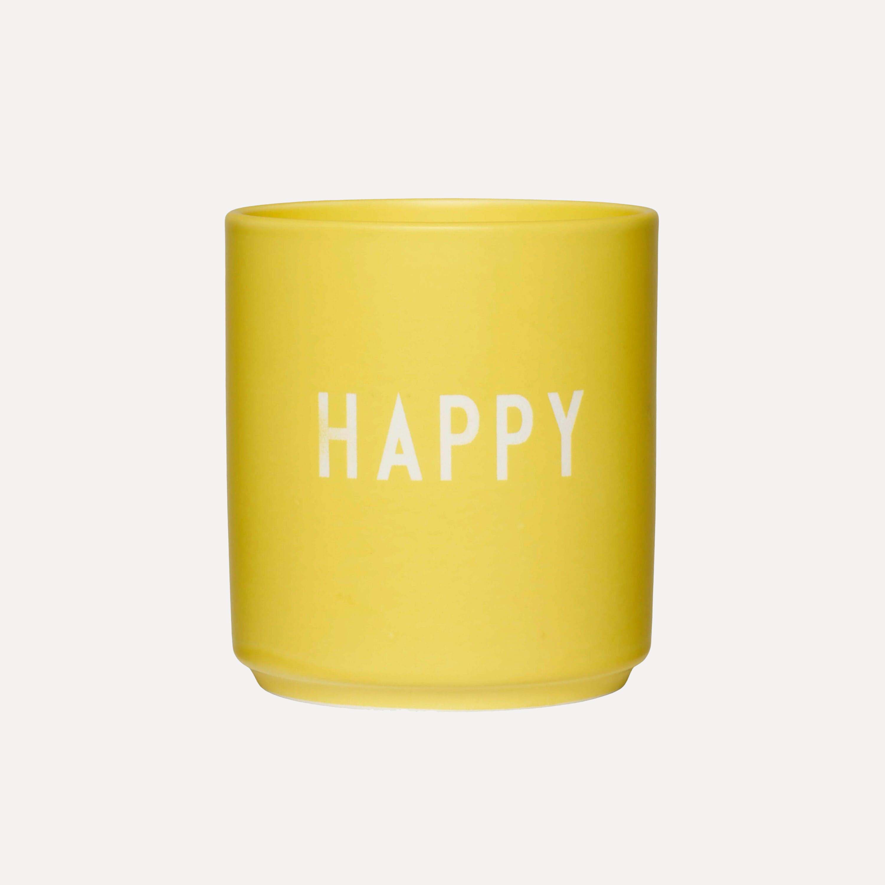 Design Letters Becher HAPPY - gelb