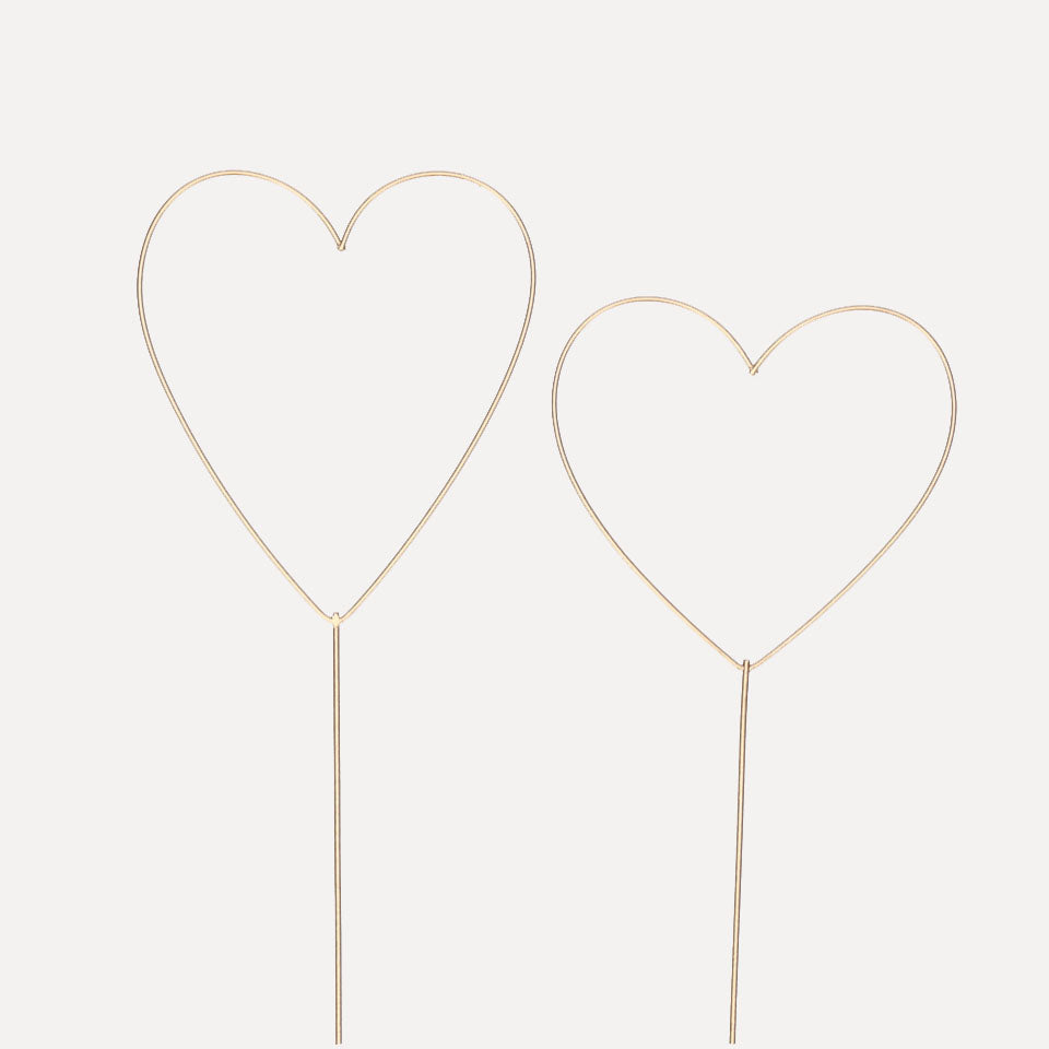 Drahtstecker Herz 2er Set - gold