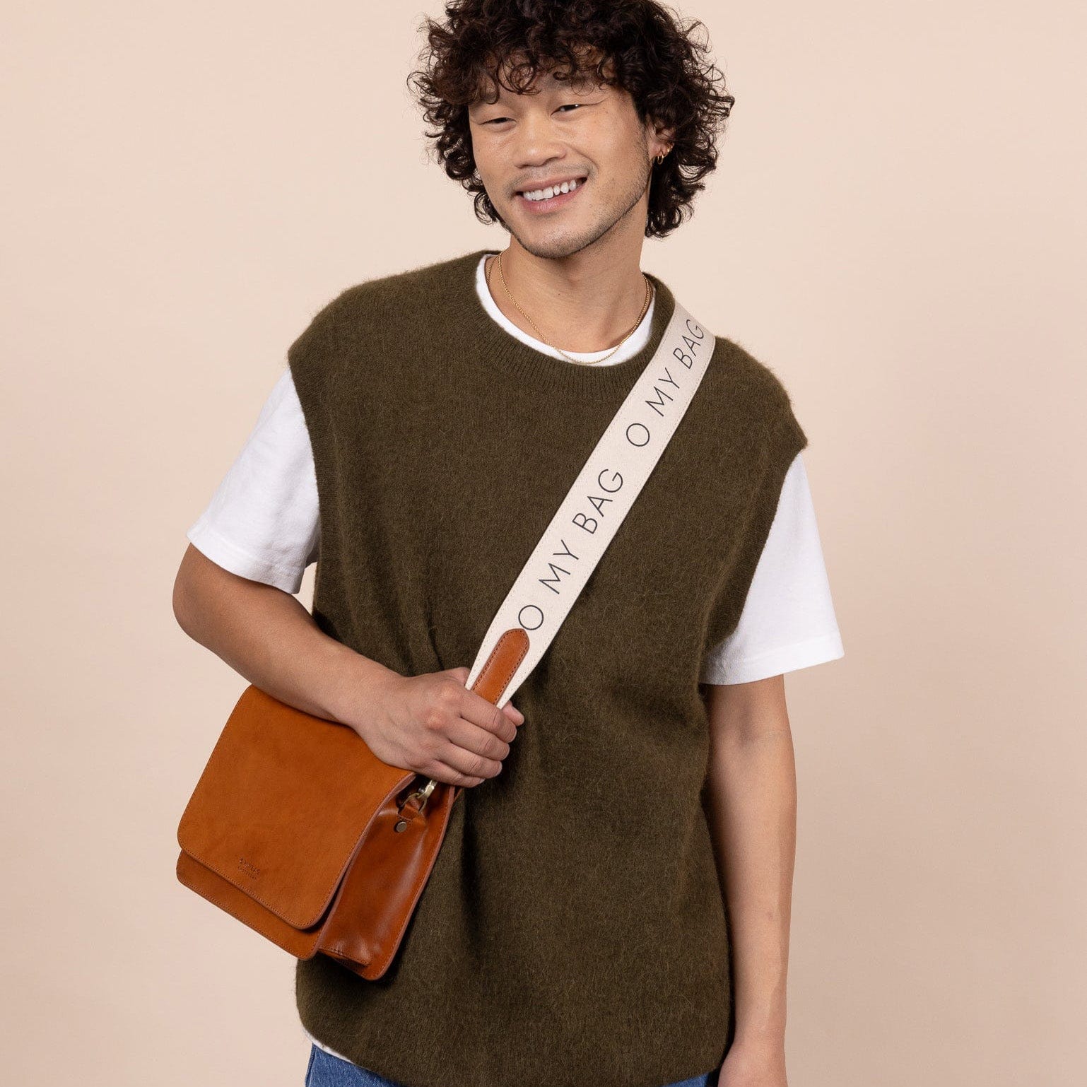 Taschengurt Canvas Logo - Cognac