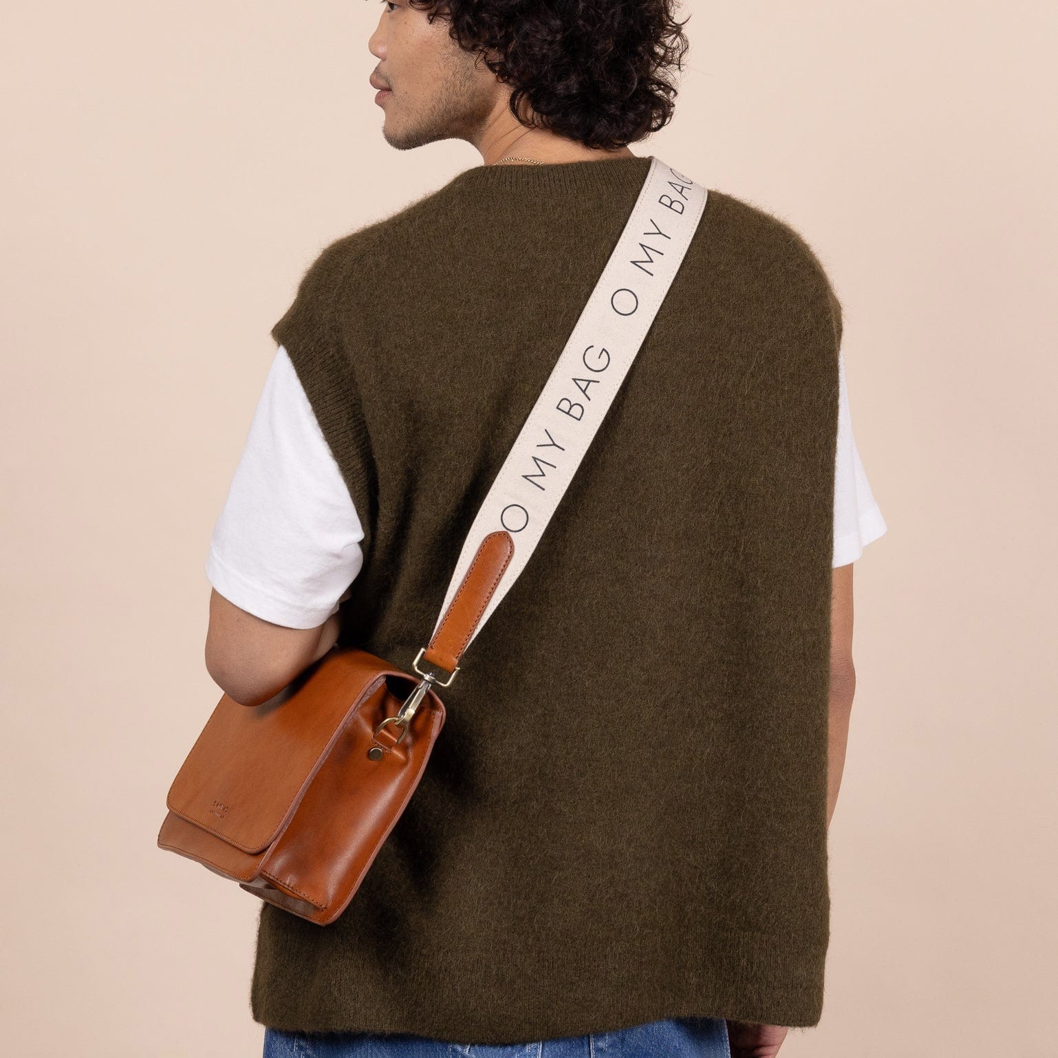 Taschengurt Canvas Logo - Cognac