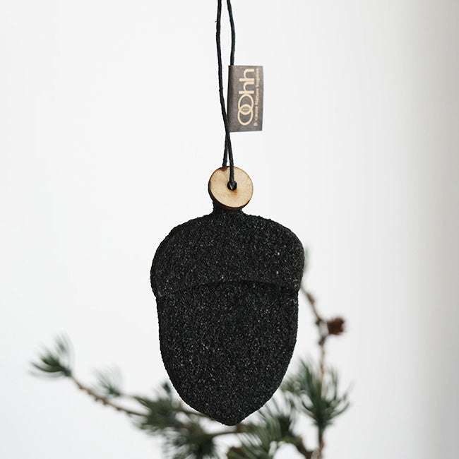 Dekoanhänger Eichel 2er - schwarz