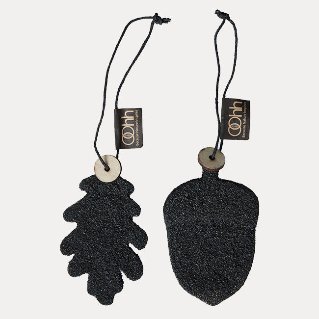 Dekoanhänger Eichel 2er - schwarz