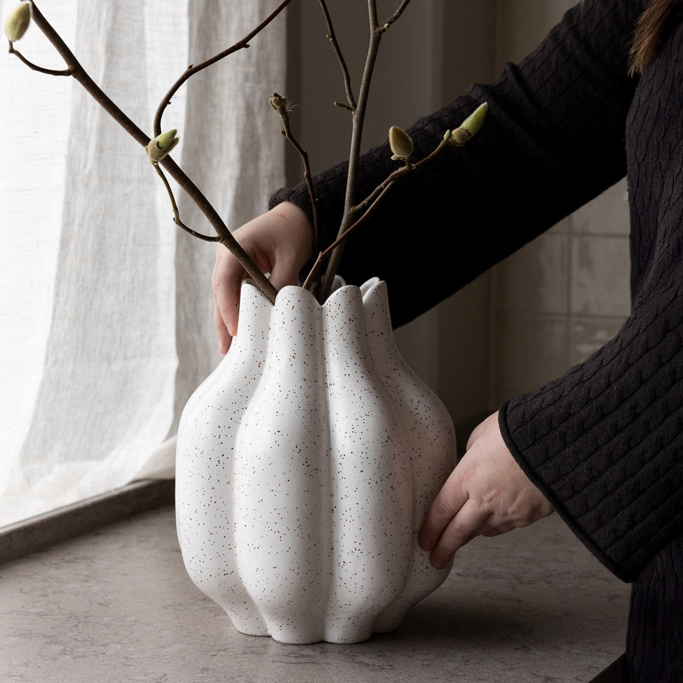 Vase Ekebo - vanilla