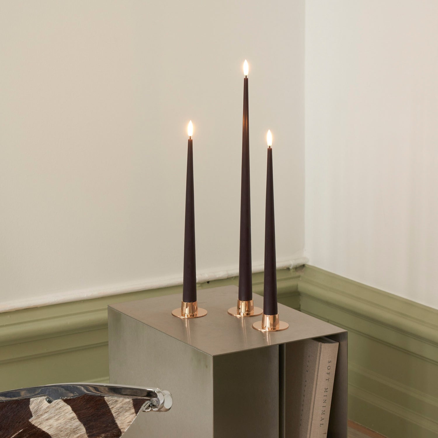 Ester & Erik LED Stabkerzen 2er Set - 79 espresso