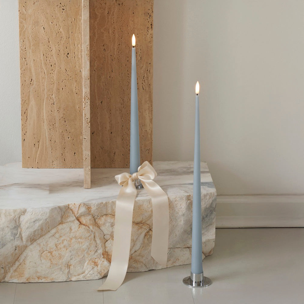 Ester & Erik LED Stabkerzen 2er Set - 83 dusty blue