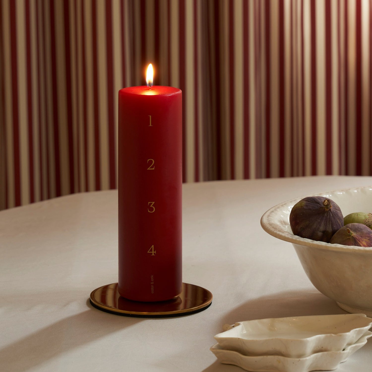 Ester & Erik Adventskerze Pillar - 36 winter berry