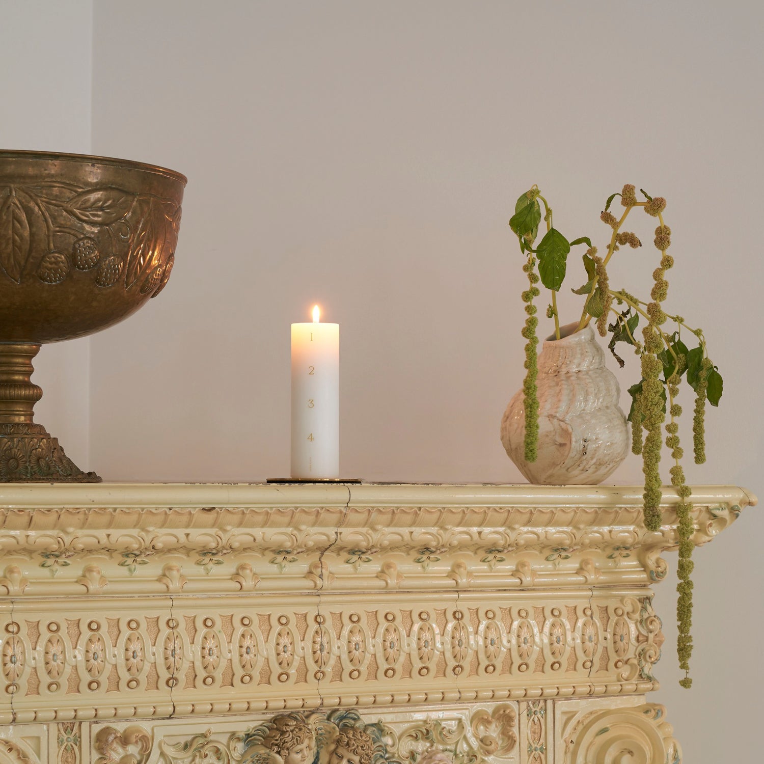 Ester & Erik Adventskerze Pillar - 06 ivory