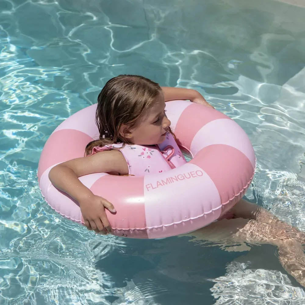 Kids Schwimmring Streifen - rosa