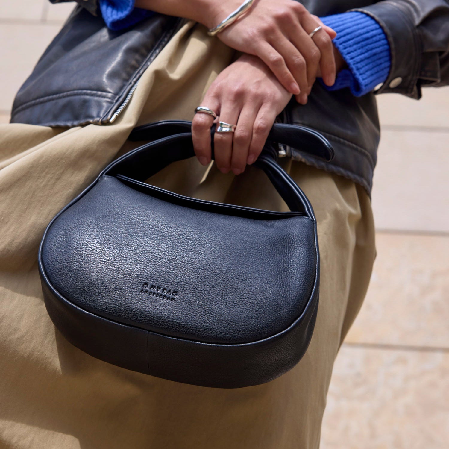 Coco Croissant Tasche - Leder Schwarz