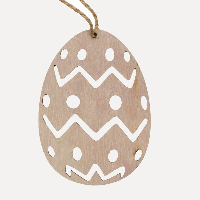 Holzanhänger 3er Set Ei Busty - natur