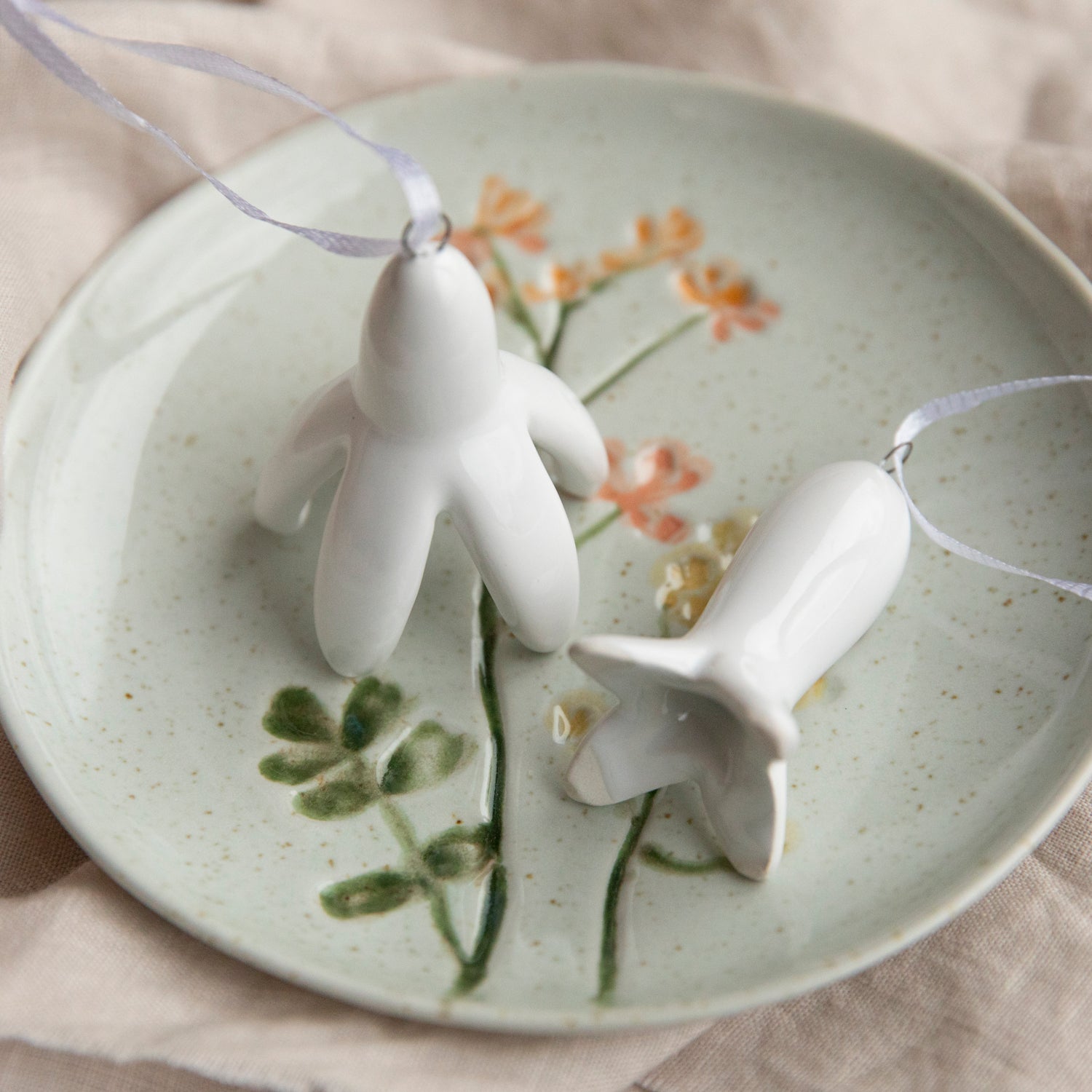 Dekoanhänger Blumen Tina 2er Set - weiß