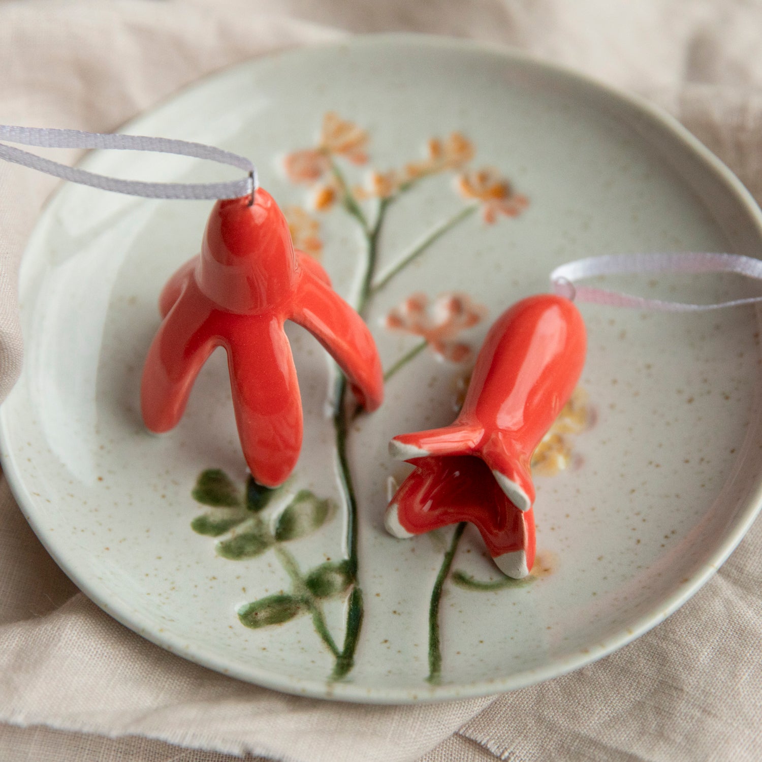 Dekoanhänger Blumen Tina 2er Set - rot