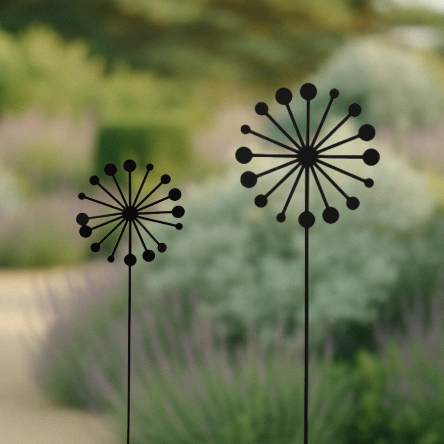 Gartenstecker Blüte - schwarz