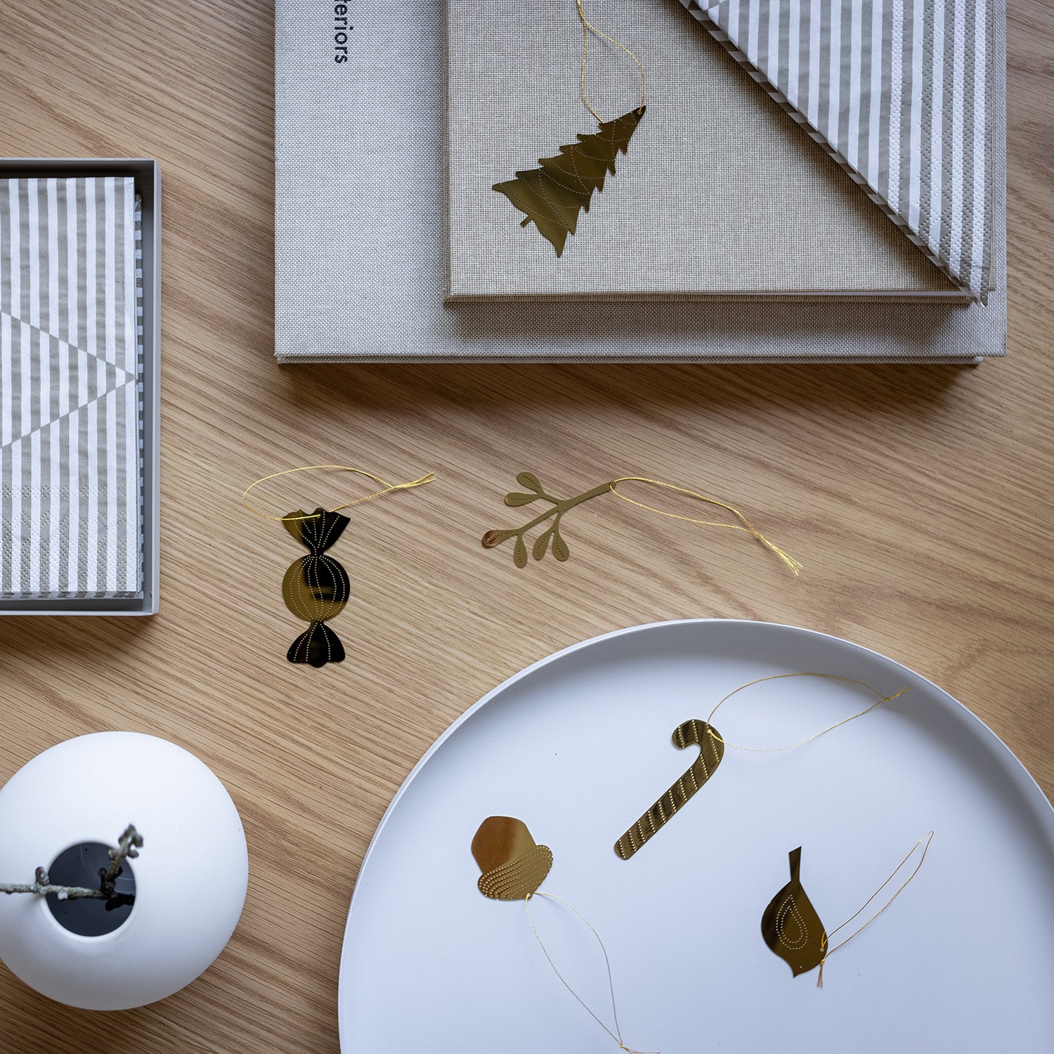 Dekoanhänger Mistletoe 4er Set - gold