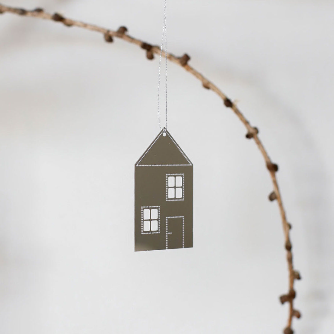 Dekoanhänger Town House 4er Set - silber