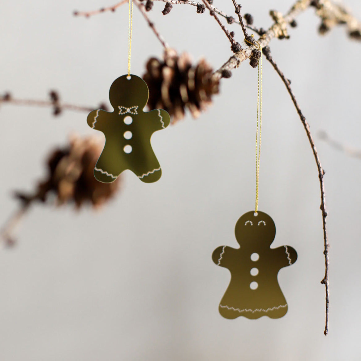 Dekoanhänger Ginger Bread 4er Set - gold