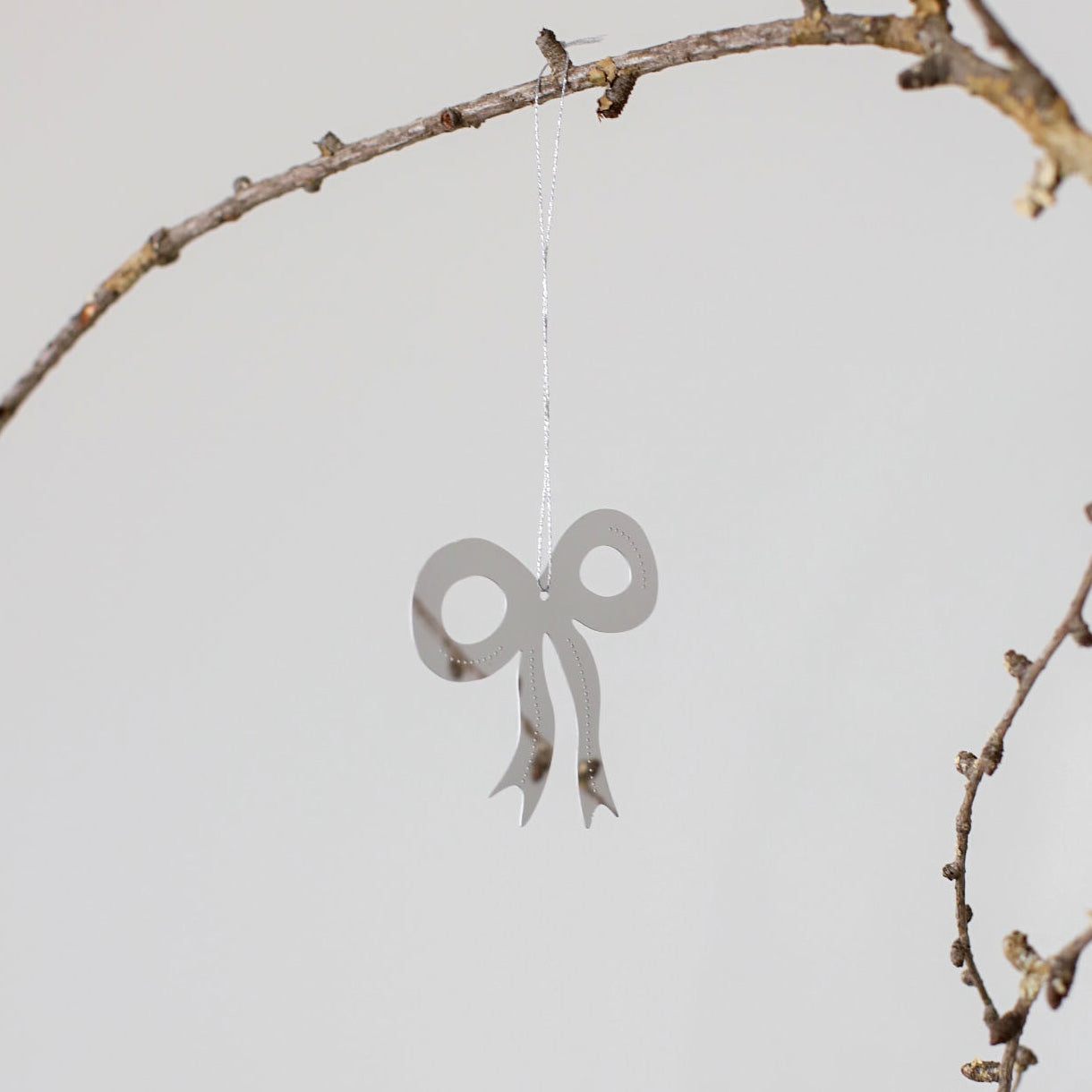 Dekoanhänger Ribbon 4er Set - silber