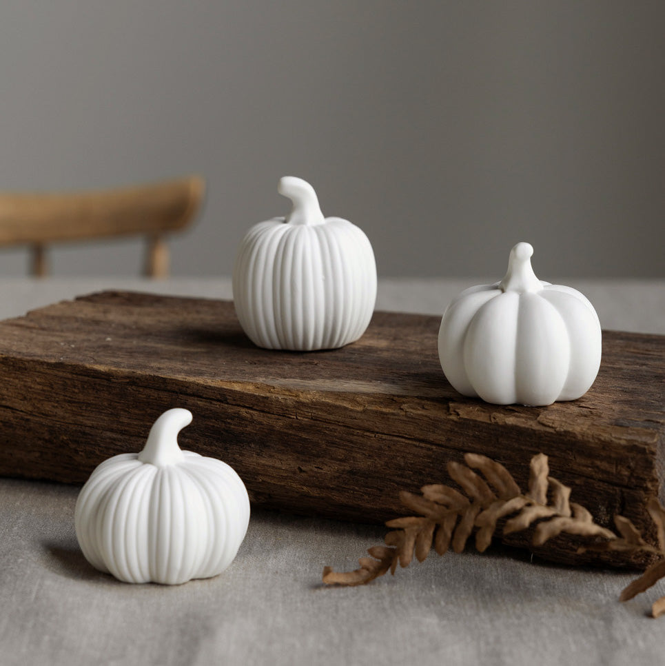 Kürbis 3er Set - weiß