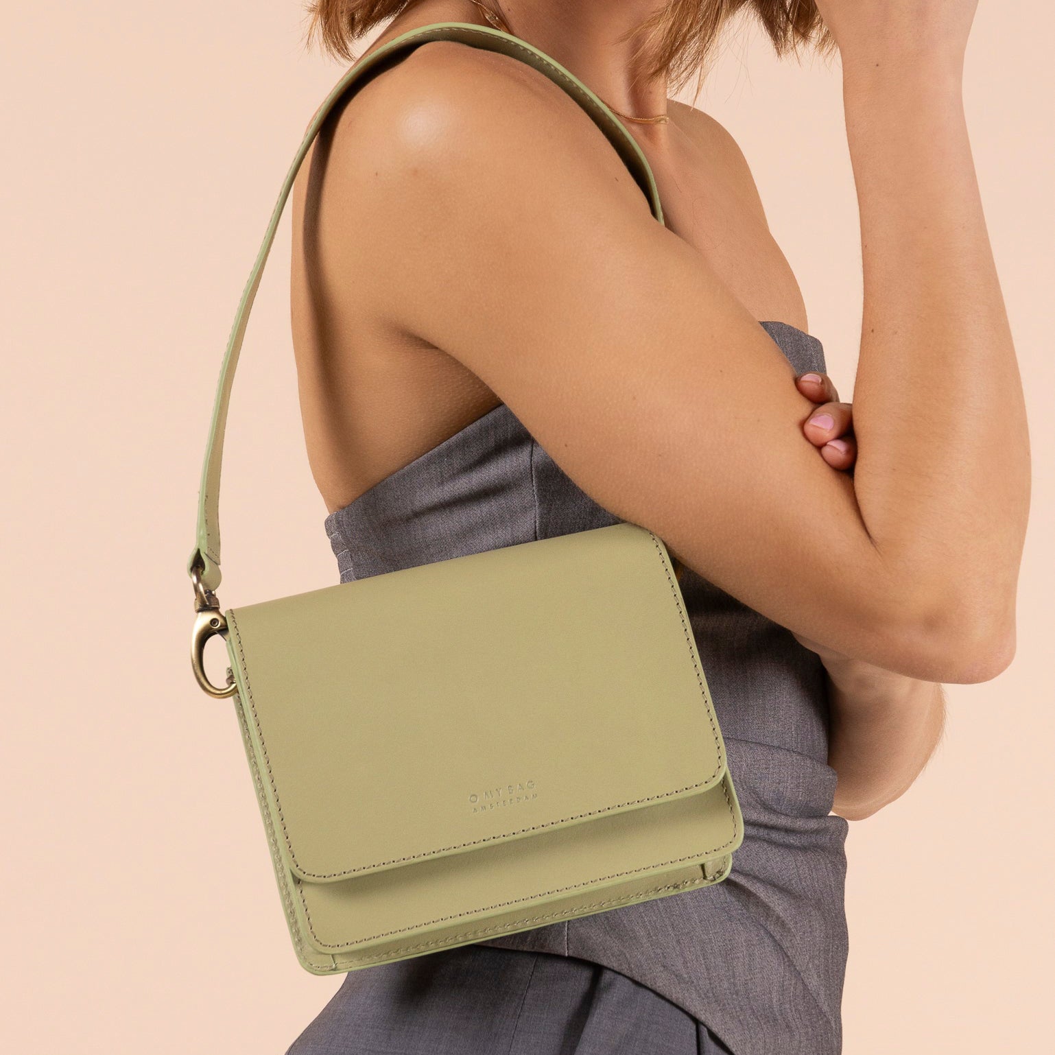 Audrey Mini Tasche - Leder Tea Green mit 2 Straps