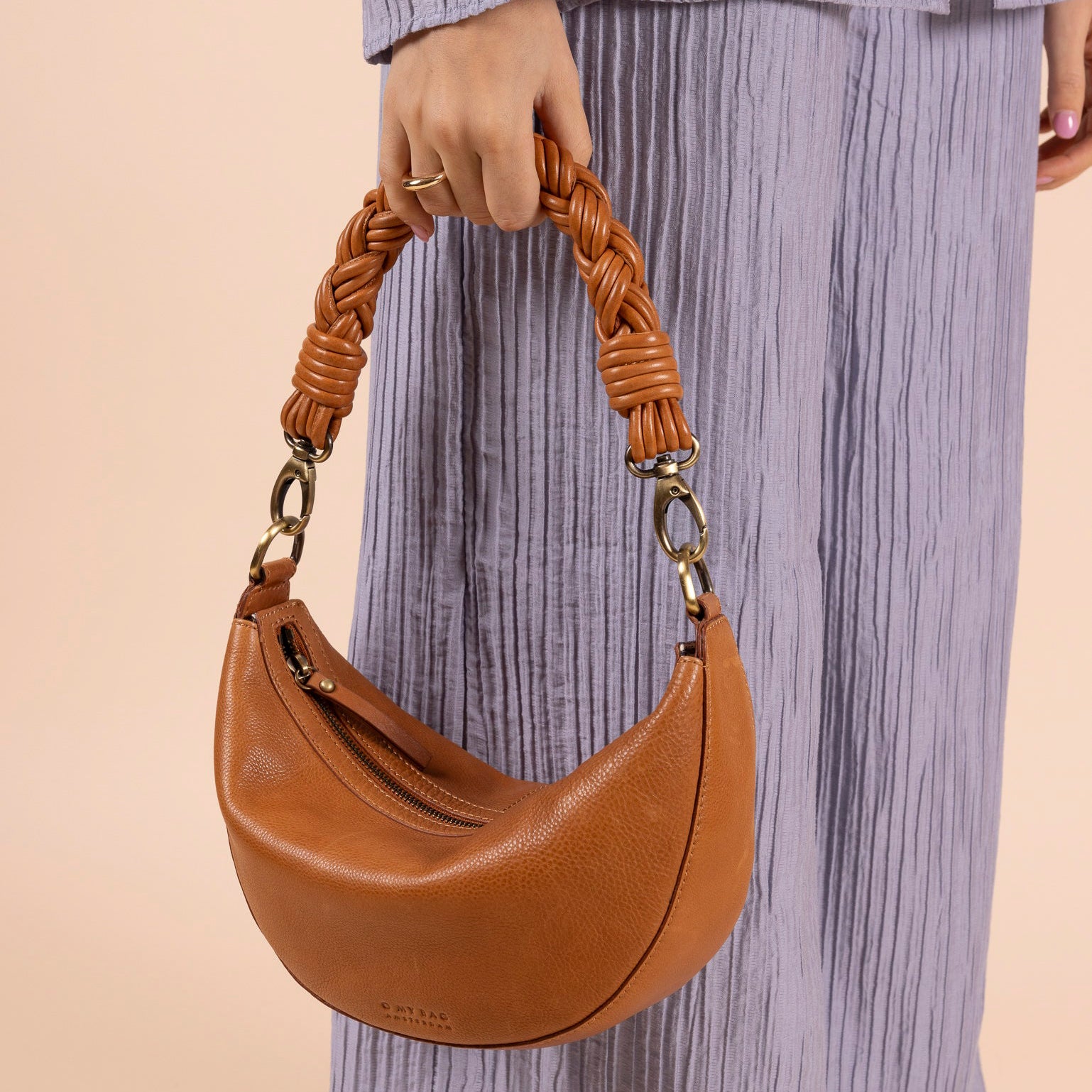 Taschengurt Twisted Leder - Cognac