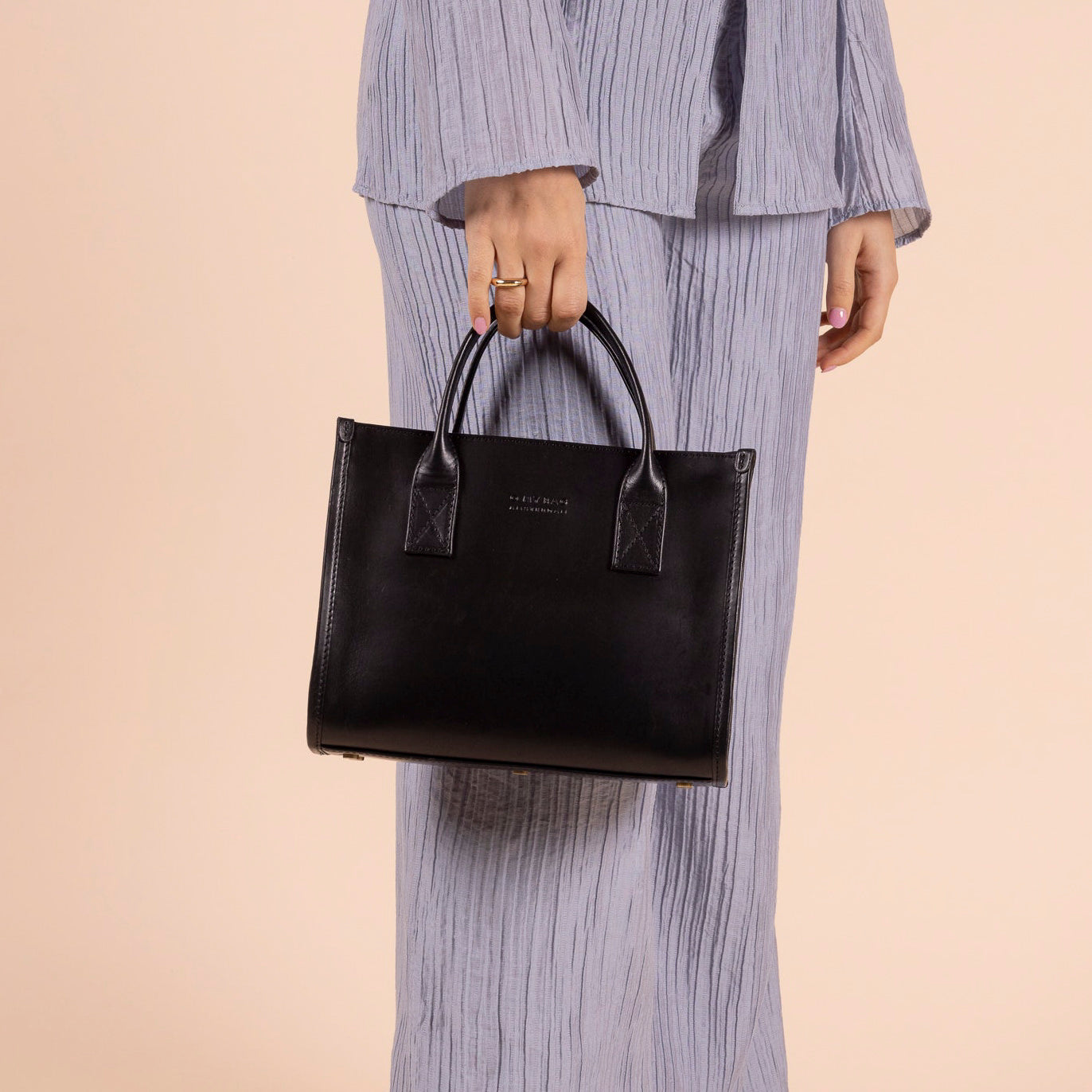 Jackie Midi Tasche - Leder Schwarz