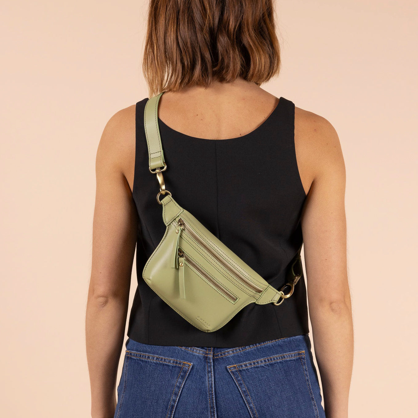 Beck's Bauchtasche - Leder Tea Green