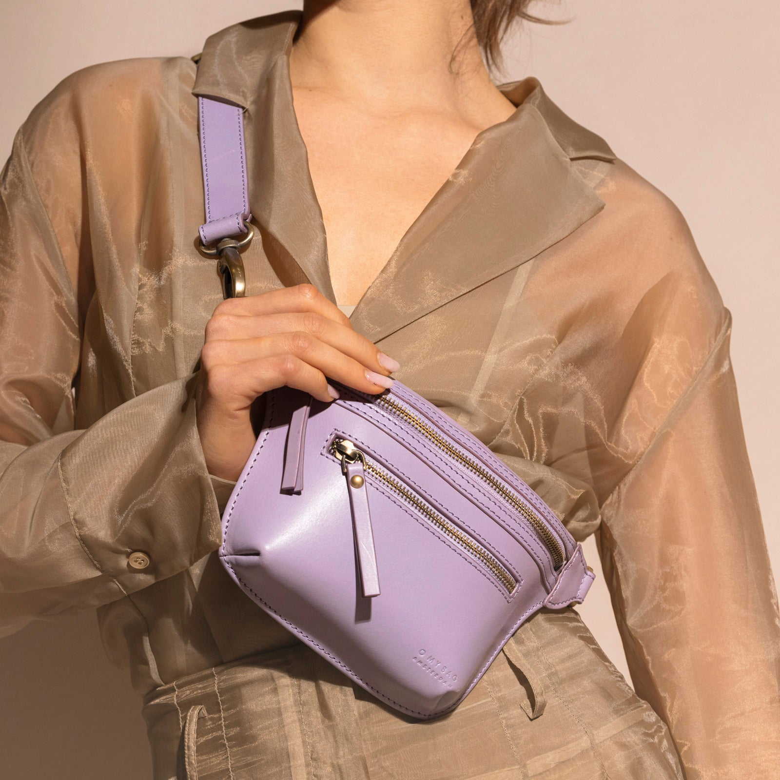 Beck's Bauchtasche - Leder Lavendel