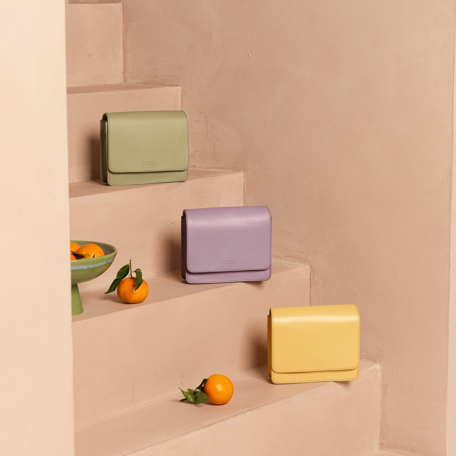 Audrey Mini Tasche - Leder Butter Yellow mit 2 Straps