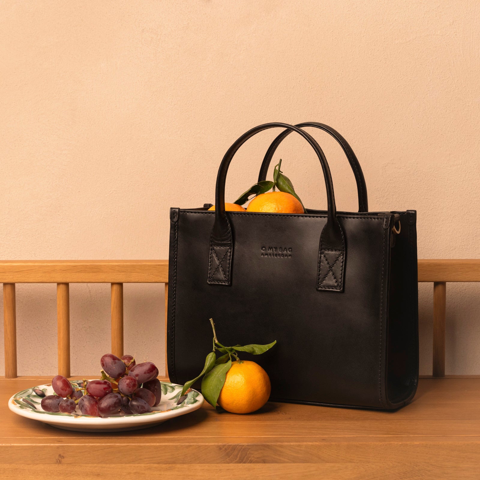 Jackie Midi Tasche - Leder Schwarz