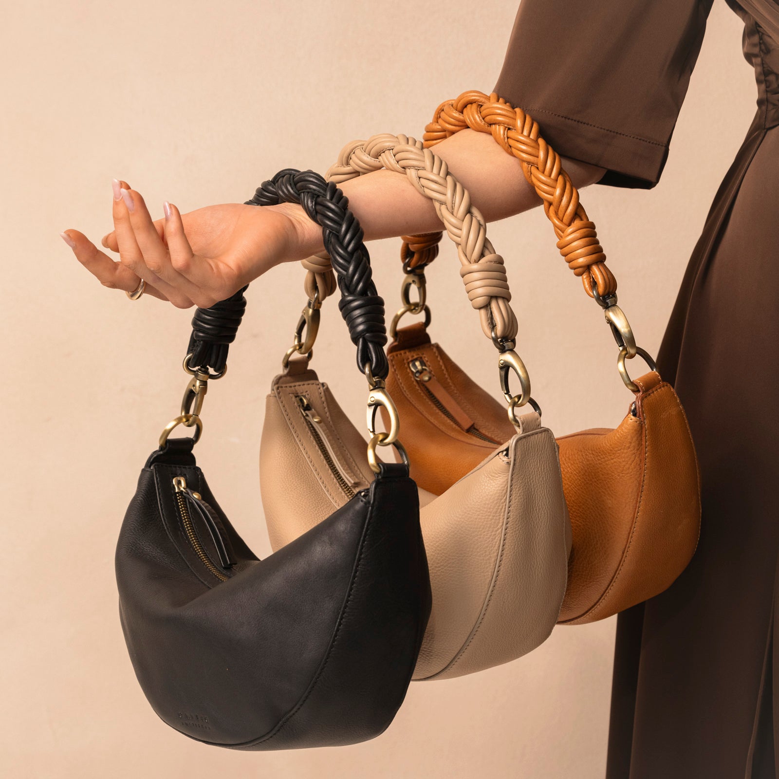 Taschengurt Twisted Leder - Cognac