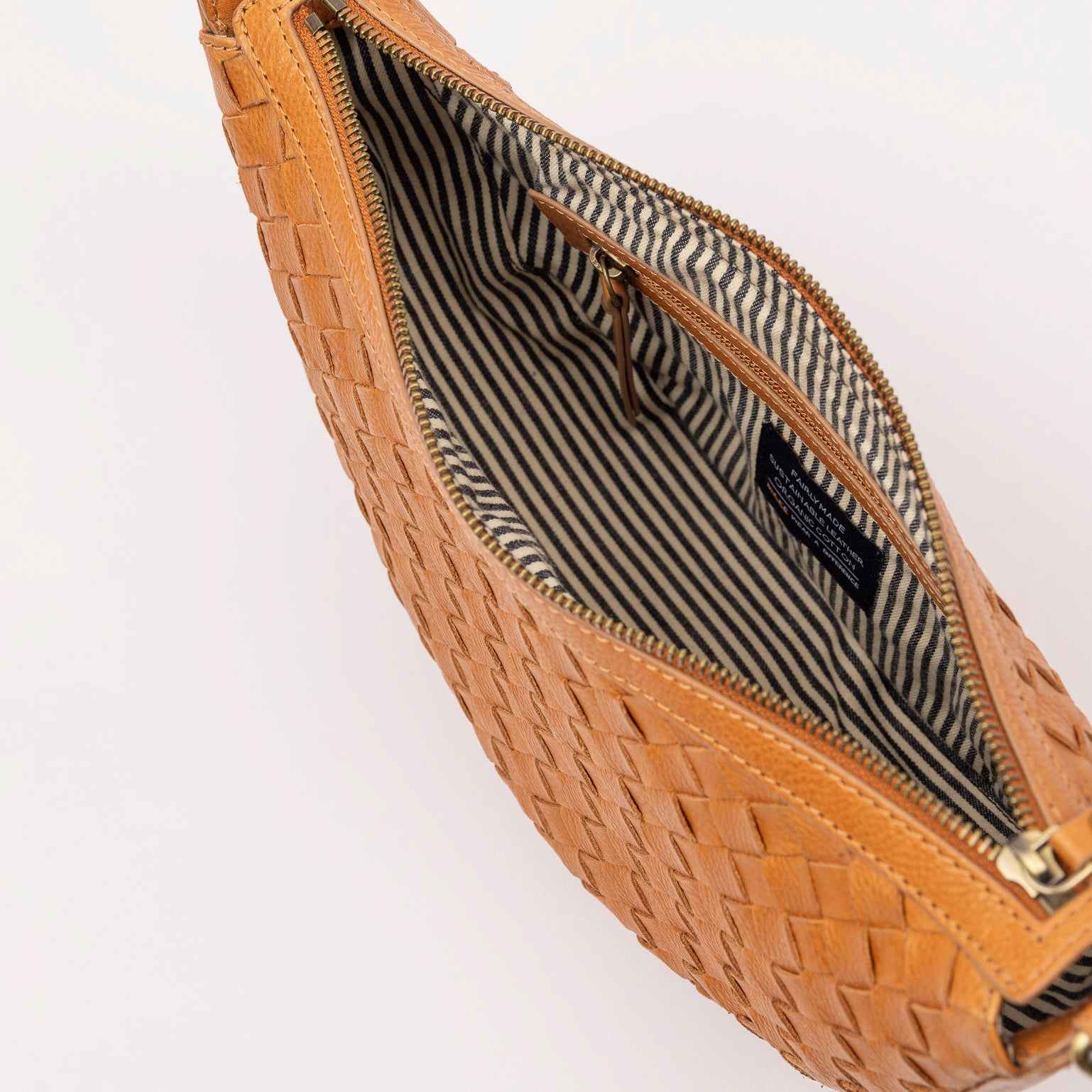 Leo Tasche - Leder Woven Cognac
