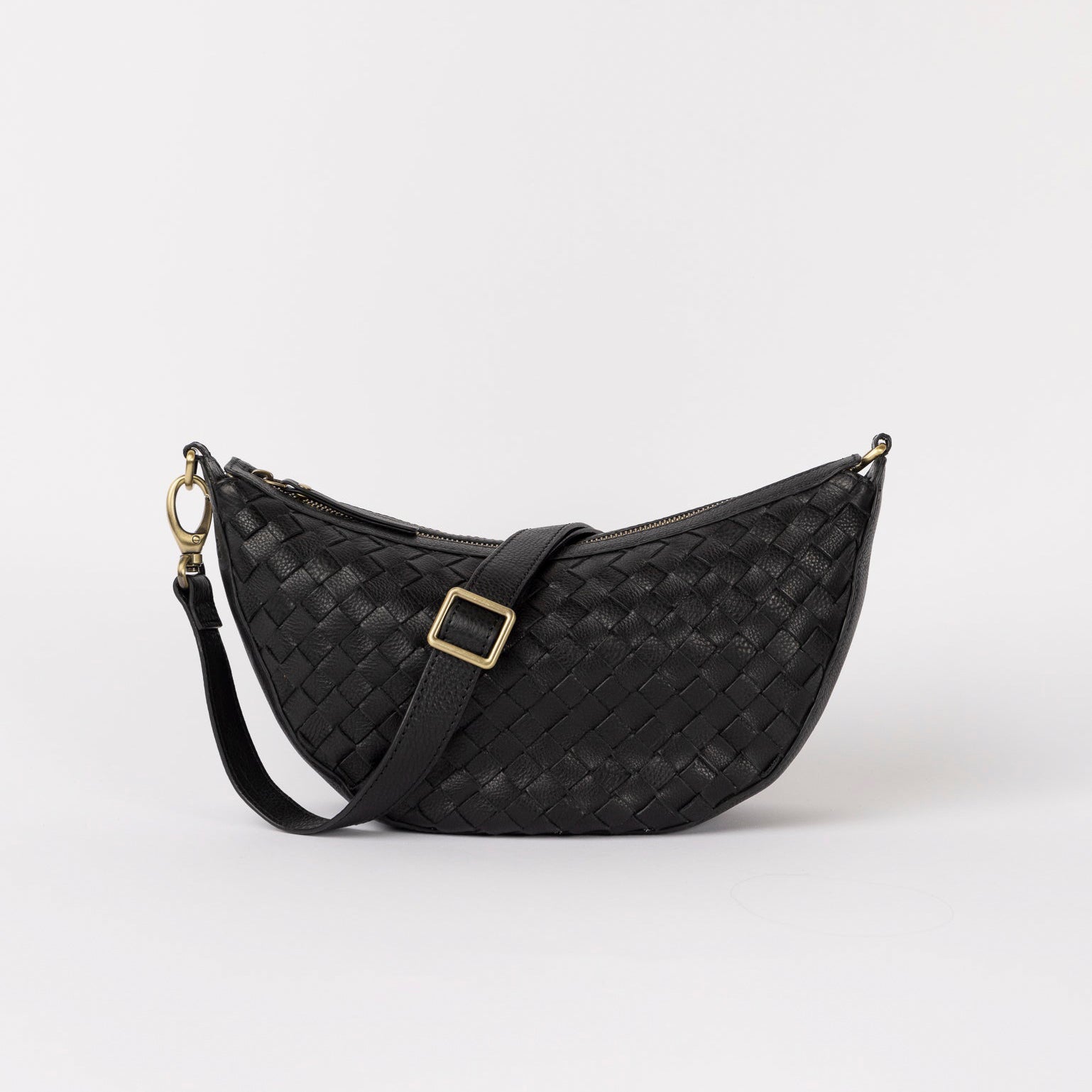Leo Tasche - Leder Woven Schwarz