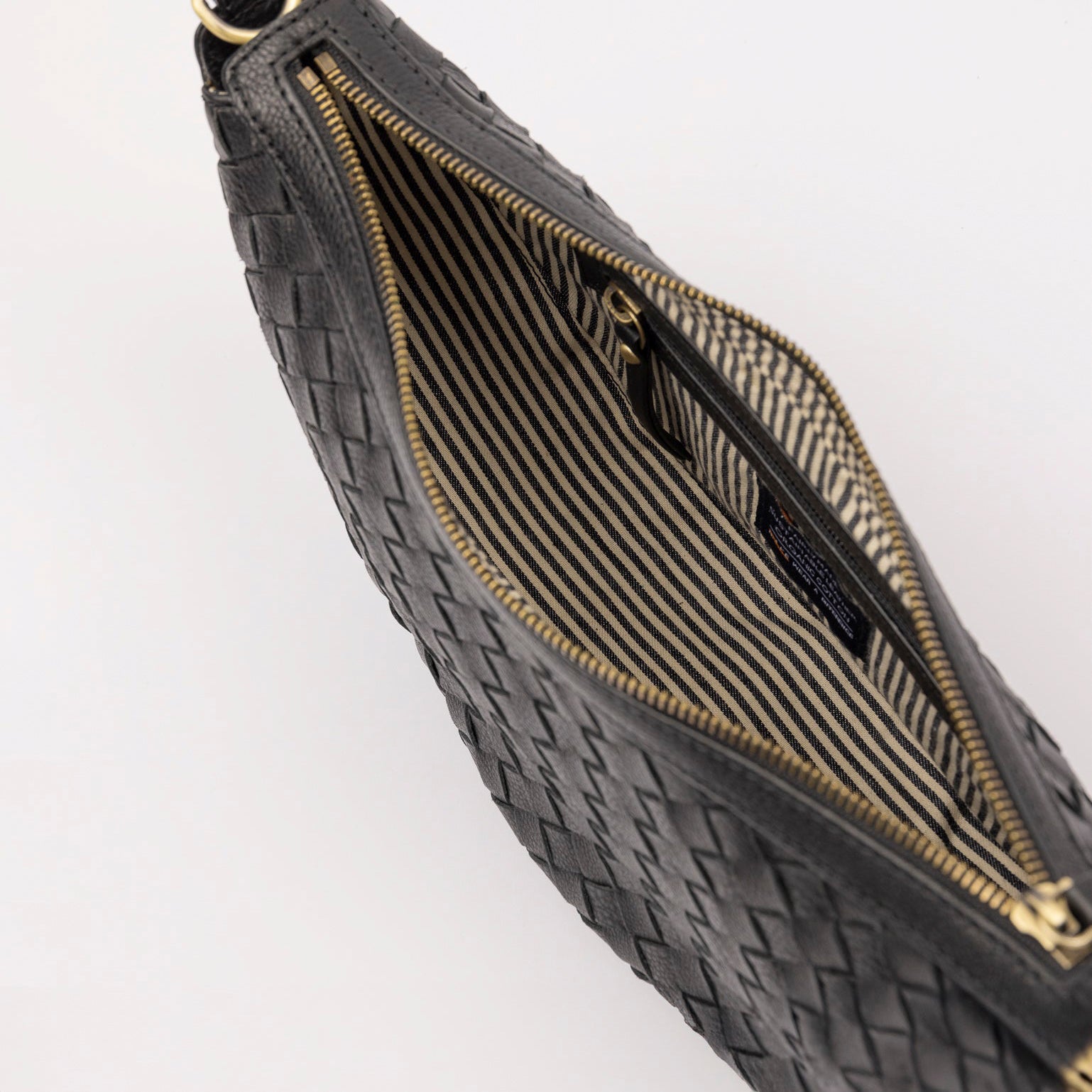 Leo Tasche - Leder Woven Schwarz