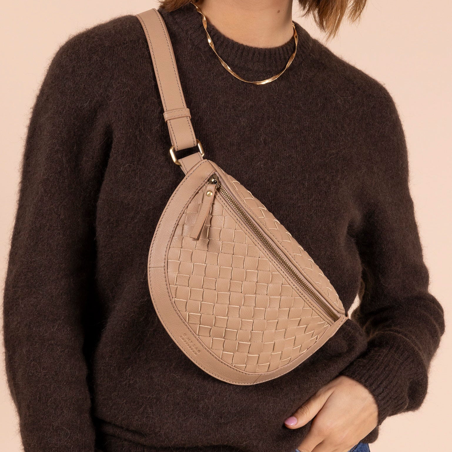 Ray Bauchtasche - Leder Sand