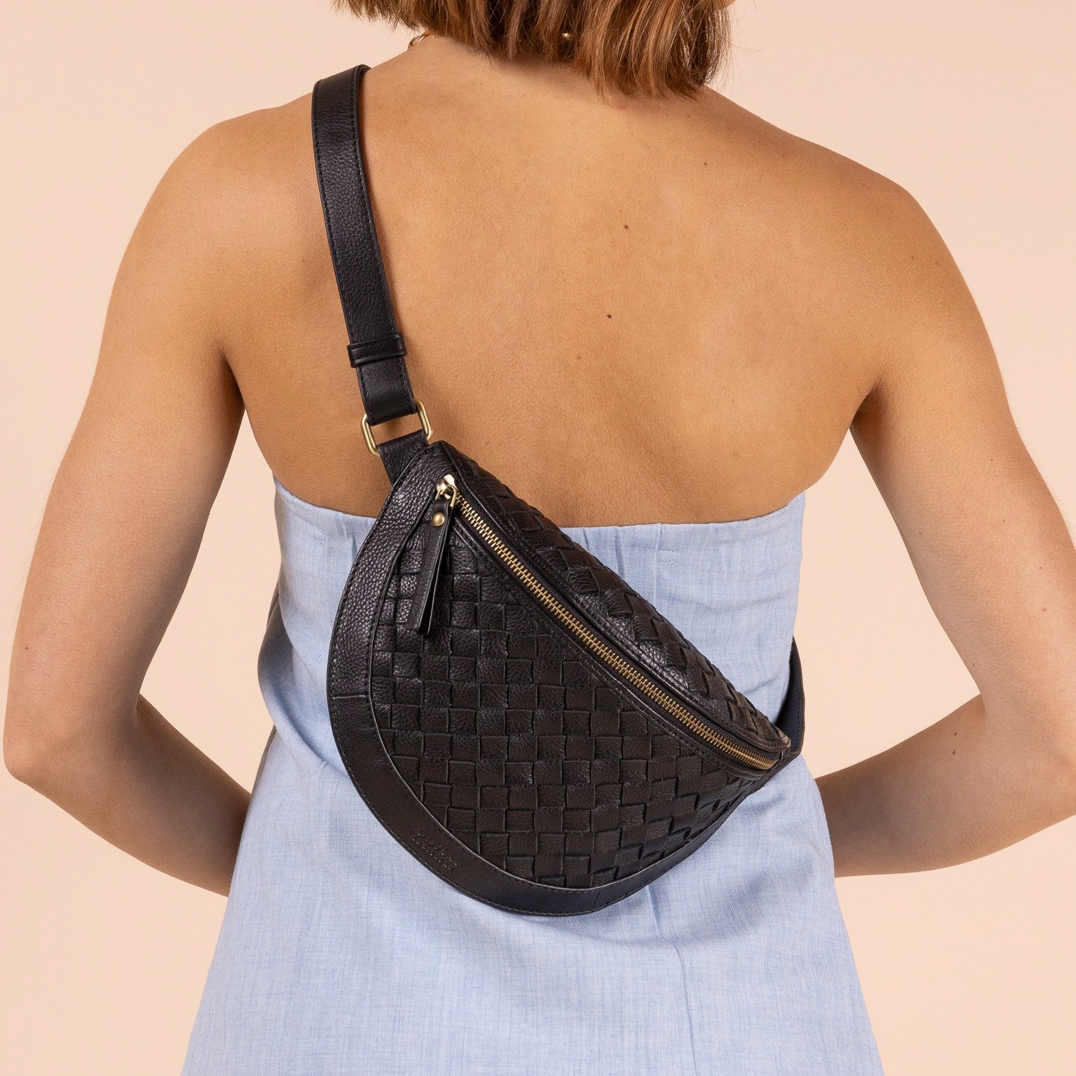 Ray Bauchtasche - Leder Schwarz